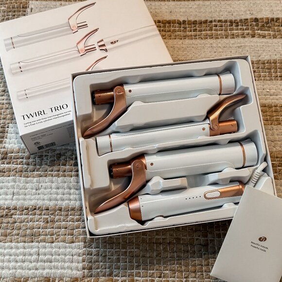 T3 Twirl Trio Curling Iron Set - White and Rose Gold - Picture 9 of 15